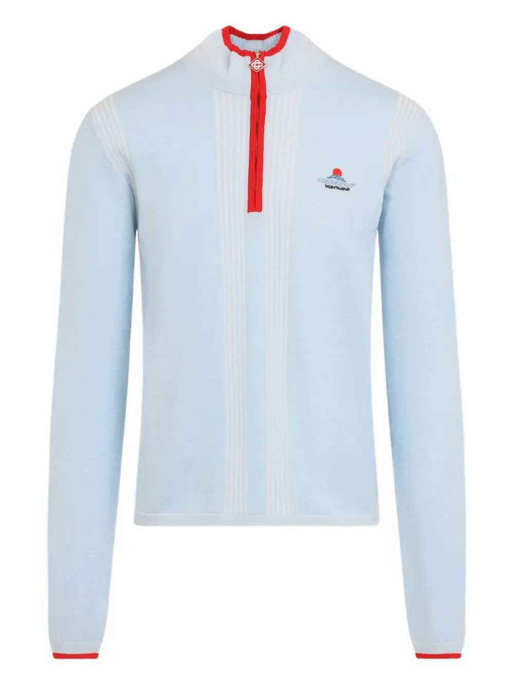 Полосатый свитер с воротником на молнии Casablanca, синий
Полосатый свитер с воротником на молнии Casablanca, синий