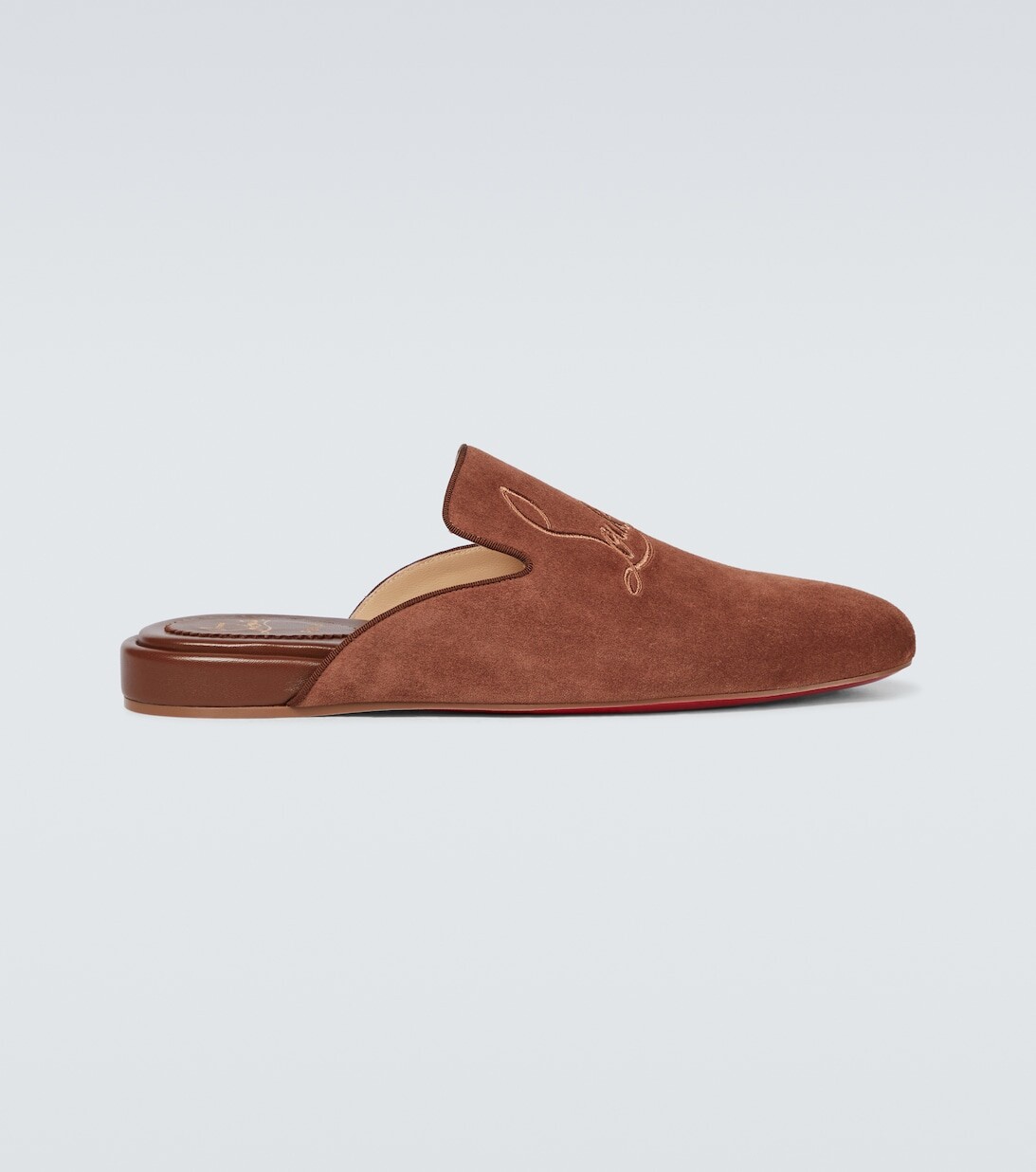 Темно-синие мюли Coolito на плоской подошве Christian Louboutin, коричневый 
Темно-синие мюли Coolito на плоской подошве Christian Louboutin, коричневый