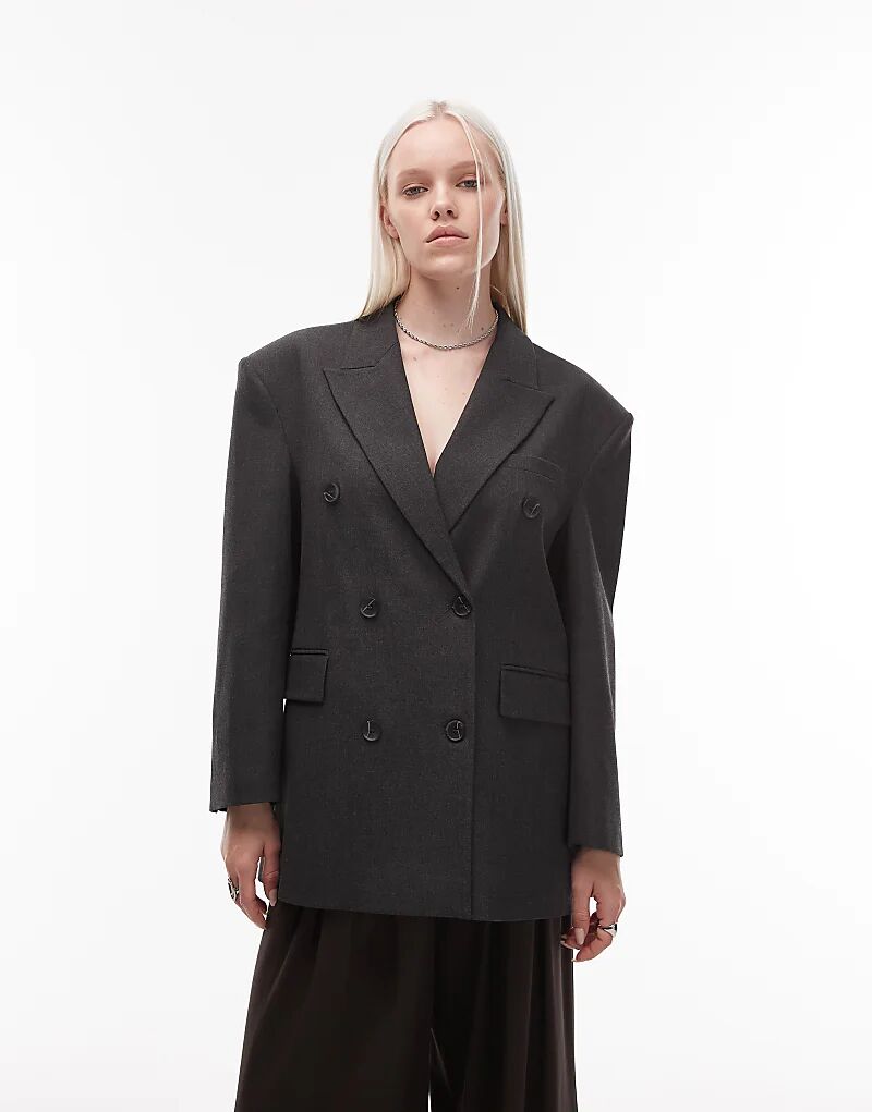 Двубортный блейзер свободного кроя ASOS DESIGN темно-серого цвета
Двубортный блейзер свободного кроя ASOS DESIGN темно-серого цвета