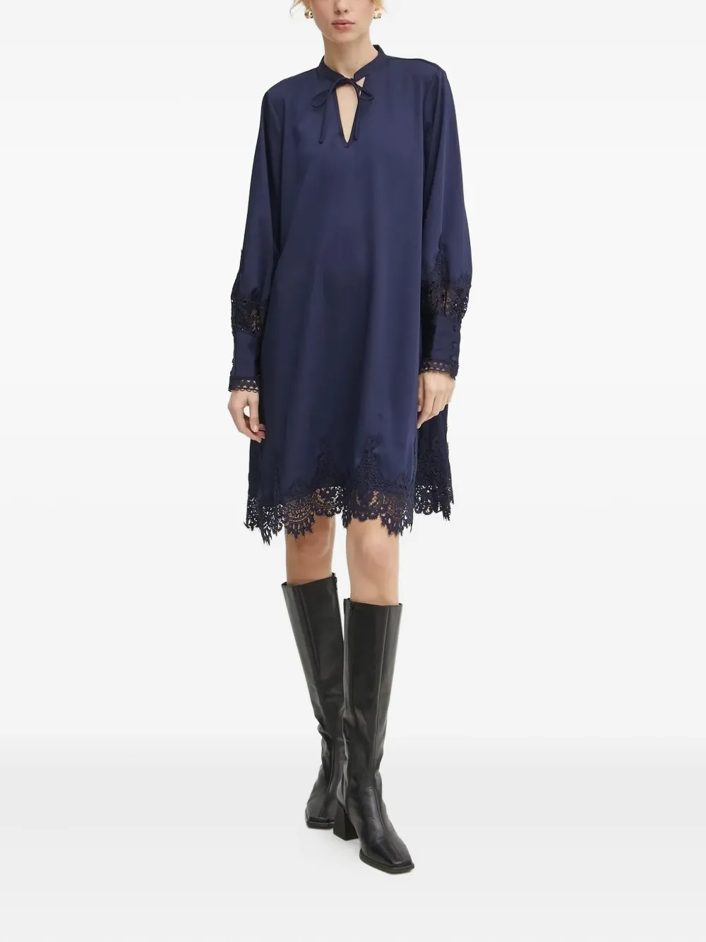 Платье миди с манжетами на пуговицах, отделкой кружевом Bruuns Bazaar, синий
Платье миди с манжетами на пуговицах, отделкой кружевом Bruuns Bazaar, синий