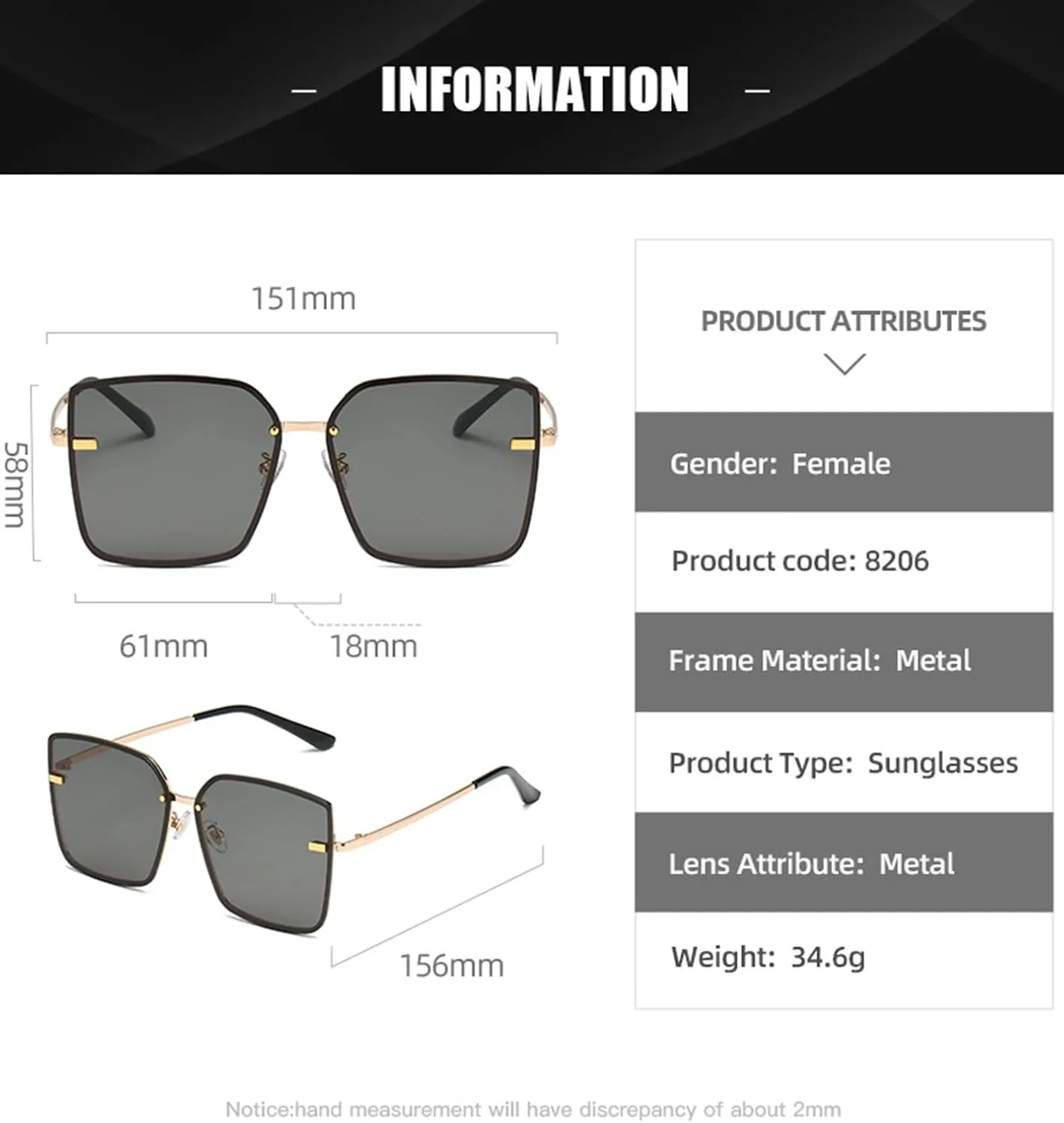 Металлические солнцезащитные очки XINXIN в стиле ретро, квадратной формы, для мужчин и женщин, стильные очки для отдыха на природе (Цвет: E, Размер: Средний), E
Металлические солнцезащитные очки XINXIN в стиле ретро, квадратной формы, для мужчин и женщин, стильные очки для отдыха на природе (Цвет: E, Размер: Средний), E