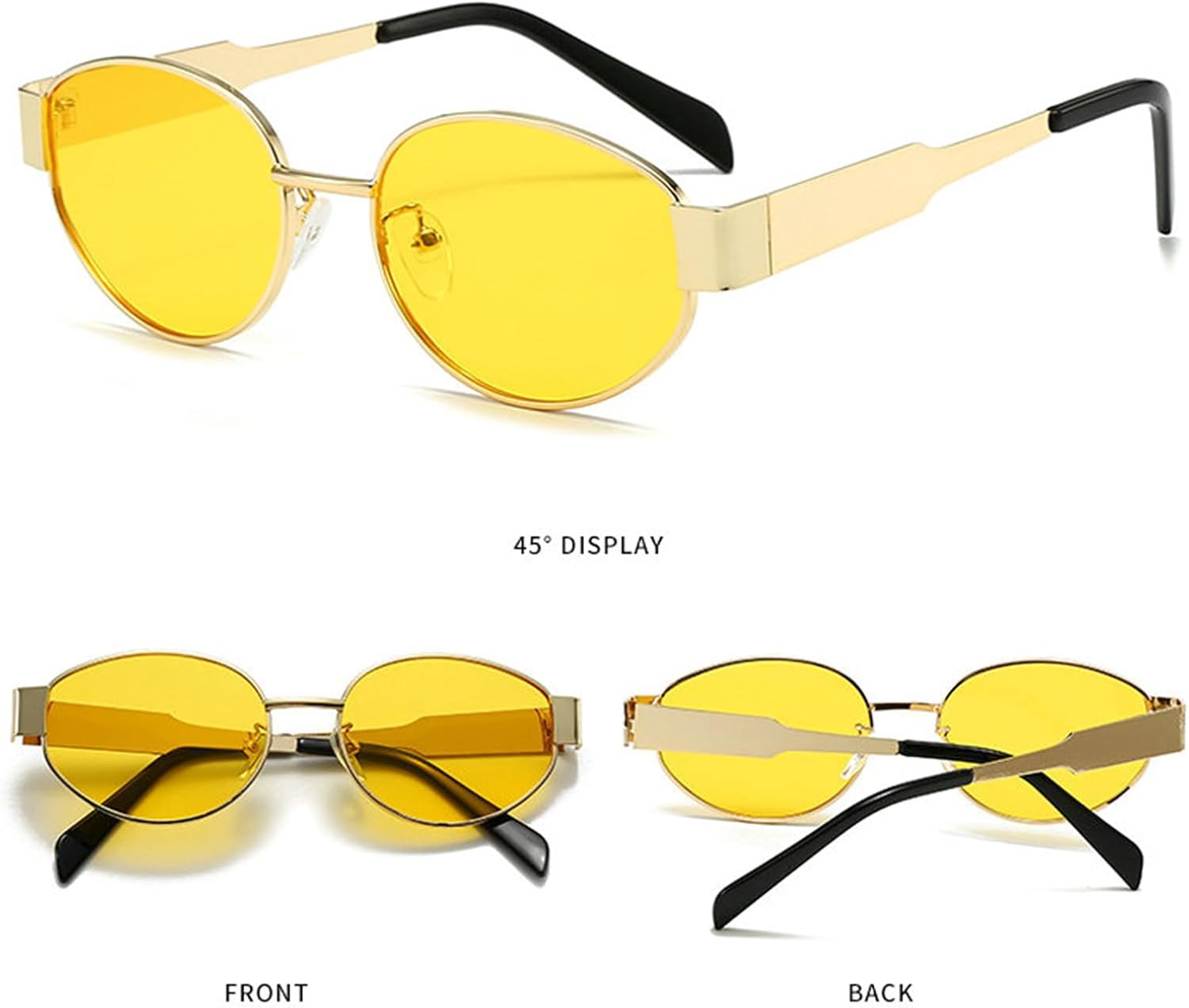 Солнцезащитные очки Willochra овальной формы для женщин, модные в стиле Y2K, с маленькой металлической оправой, ретро, классические, в стиле хип-хоп, защита от УФ-излучения UV400, 2pcs-black&yellow
Солнцезащитные очки Willochra овальной формы для женщин, модные в стиле Y2K, с маленькой металлической оправой, ретро, классические, в стиле хип-хоп, защита от УФ-излучения UV400, 2pcs-black&yellow