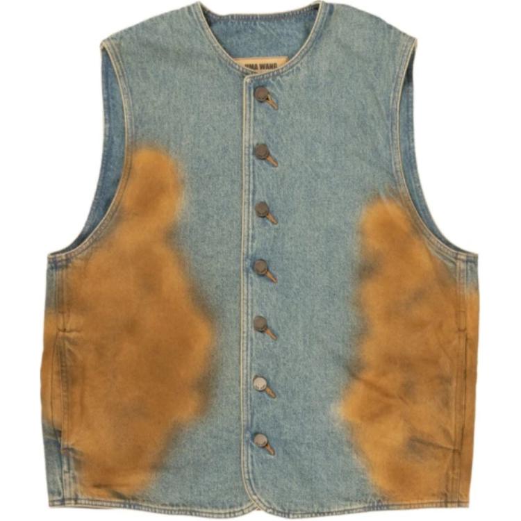 UMA WANG Синяя женская жилетка, Blue Brown 
UMA WANG Синяя женская жилетка, Blue Brown