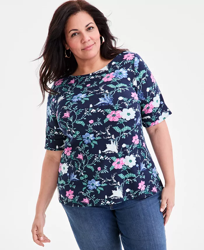 Трикотажный топ с принтом и рукавами до локтя больших размеров Style & Co, синий
Трикотажный топ с принтом и рукавами до локтя больших размеров Style & Co, синий