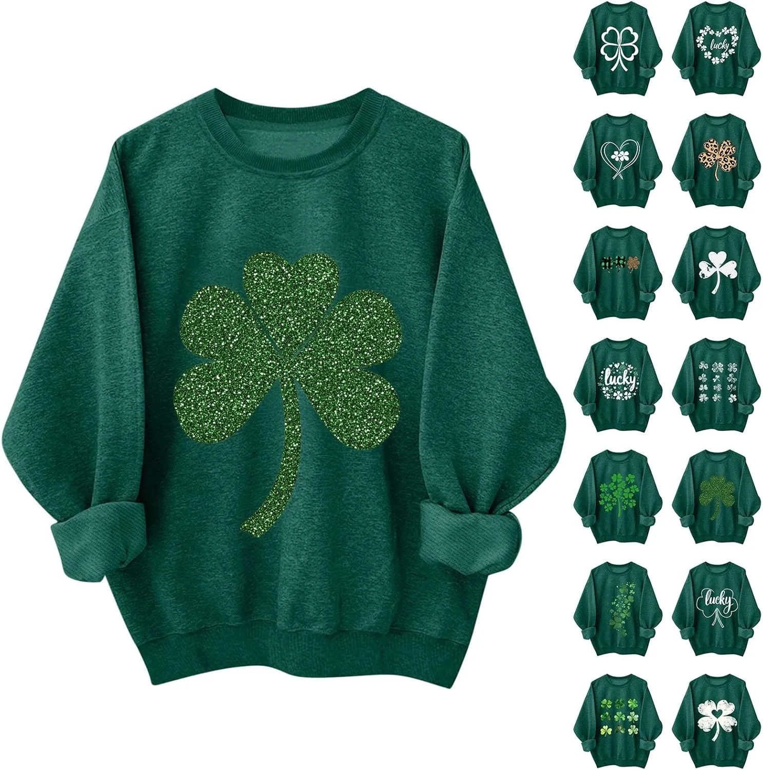 Свитшот St. Patrick's Day для женщин с длинным рукавом и принтом Shamrock
Свитшот St. Patrick's Day для женщин с длинным рукавом и принтом Shamrock