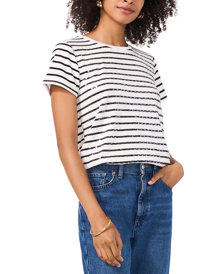 Футболка в полоску с пайетками VINCE CAMUTO, черный
Футболка в полоску с пайетками VINCE CAMUTO, черный