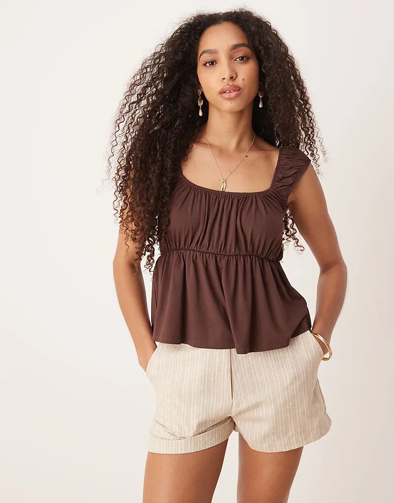 Коричневая майка-бэби-долл ASOS DESIGN
Коричневая майка-бэби-долл ASOS DESIGN