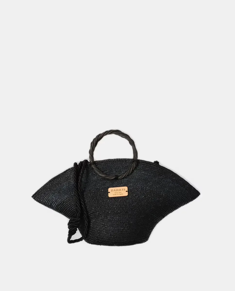 Черная сумка из соломы и плетеной сумки Mini Hatbag с жесткой ручкой Zahati, черный
Черная сумка из соломы и плетеной сумки Mini Hatbag с жесткой ручкой Zahati, черный