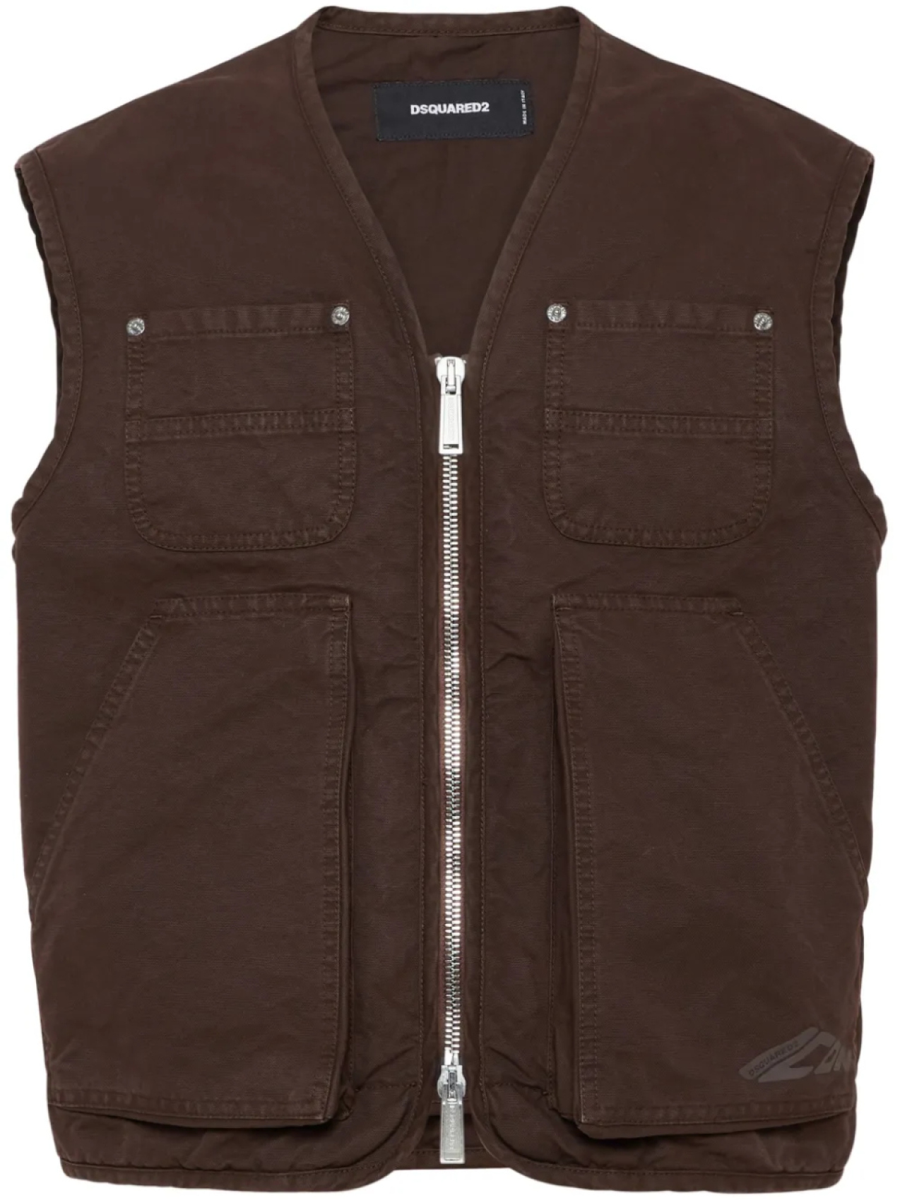 DSQUARED2 жилет на молнии с логотипом, коричневый
DSQUARED2 жилет на молнии с логотипом, коричневый