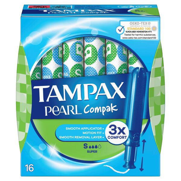 Супергигиеничные тампоны, 16 шт./1 упаковка. Tampax Pearl compak
Супергигиеничные тампоны, 16 шт./1 упаковка. Tampax Pearl compak