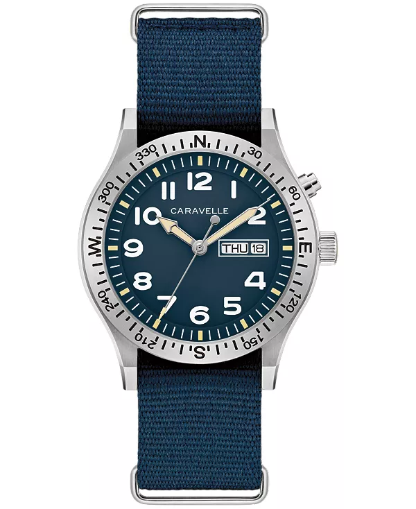 Мужские винтажные повседневные часы Lite Up с синим нейлоновым ремешком, 39 мм Caravelle, blue
Мужские винтажные повседневные часы Lite Up с синим нейлоновым ремешком, 39 мм Caravelle, blue