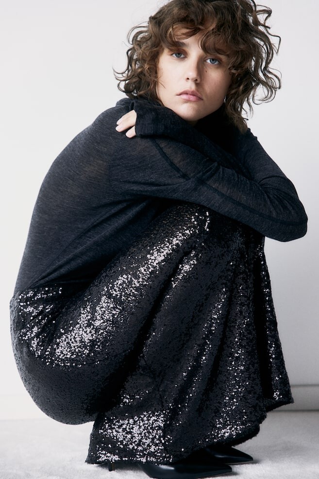 Юбка макси с пайетками H&M, черный
Юбка макси с пайетками H&M, черный