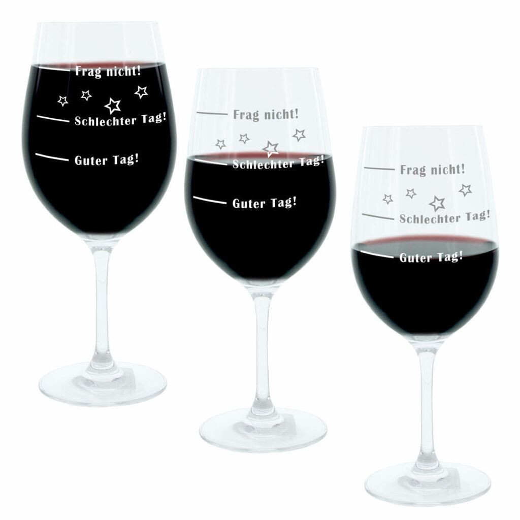 Leonardo Wine Glass XL, Набор из 3 шт., Хороший день!, Плохой день!, Не спрашивай!, Бокал для настроения с забавной гравировкой, Бокал для вина, 610 мл Glaskoch
Leonardo Wine Glass XL, Набор из 3 шт., Хороший день!, Плохой день!, Не спрашивай!, Бокал для настроения с забавной гравировкой, Бокал для вина, 610 мл Glaskoch