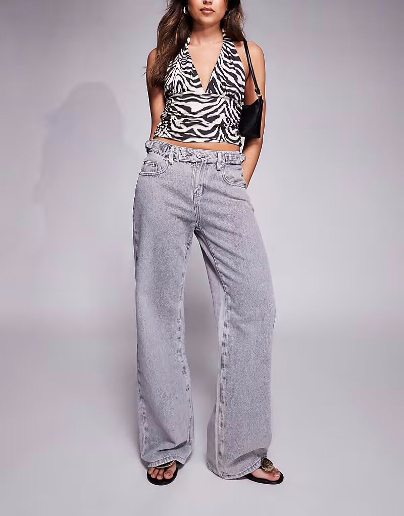 Джинсы Princess Polly Scheana с заниженной талией и пряжкой, широкие, серого цвета
Джинсы Princess Polly Scheana с заниженной талией и пряжкой, широкие, серого цвета