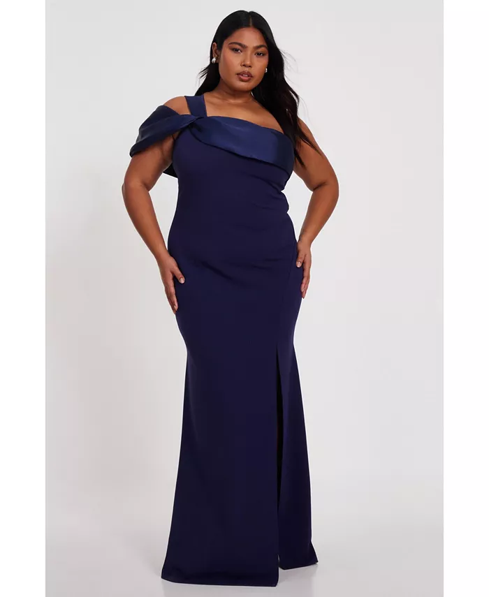 Платье макси из атласа/крепа "Scuba" большого размера на одно плечо QUIZ, синий
Платье макси из атласа/крепа "Scuba" большого размера на одно плечо QUIZ, синий