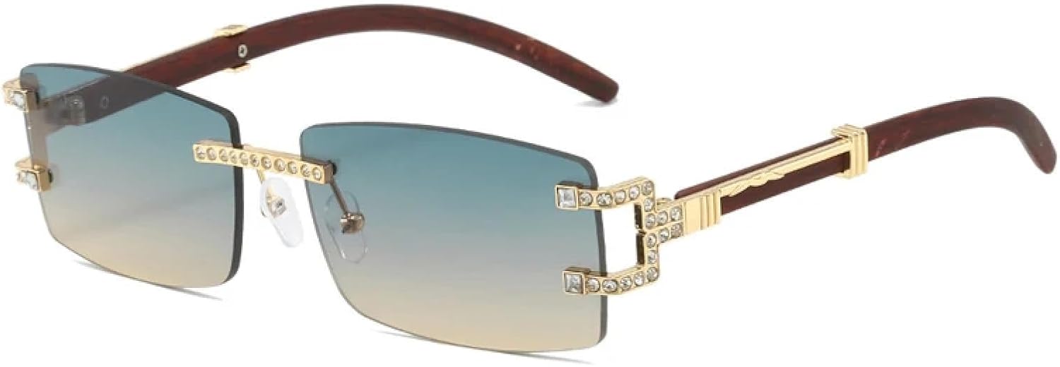 Прямоугольные солнцезащитные очки в стиле панк с бриллиантами для женщин, роскошные без оправы со стразами для мужчин, защита от УФ-излучения UV400 TVTBBVV, Gold-greenyellow
Прямоугольные солнцезащитные очки в стиле панк с бриллиантами для женщин, роскошные без оправы со стразами для мужчин, защита от УФ-излучения UV400 TVTBBVV, Gold-greenyellow