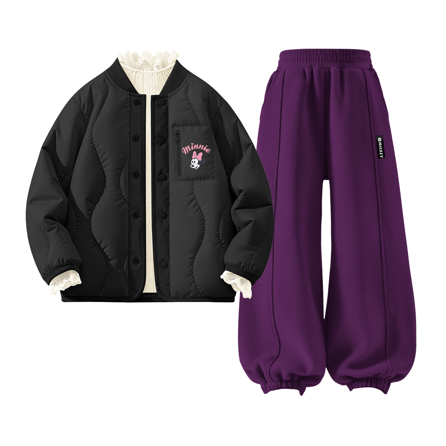 Детская повседневная спортивная одежда Disney, черный/фиолетовый
Детская повседневная спортивная одежда Disney, черный/фиолетовый