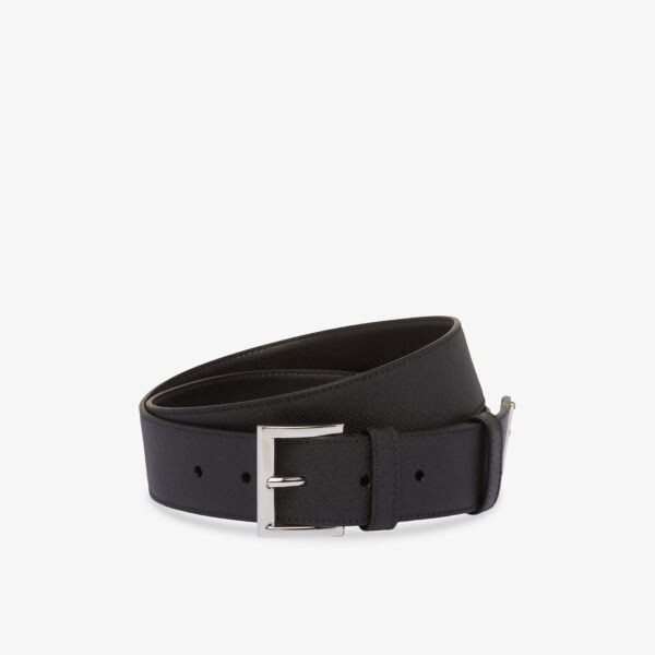 Кожаный ремень с логотипом Prada, черный
Кожаный ремень с логотипом Prada, черный