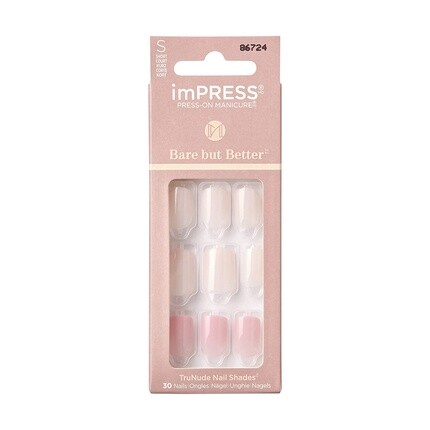 Маникюрный набор Kiss Press-On Nails Bare But Better, телесные накладные ногти, легкая отделка, 30 ногтей, Impress
Маникюрный набор Kiss Press-On Nails Bare But Better, телесные накладные ногти, легкая отделка, 30 ногтей, Impress