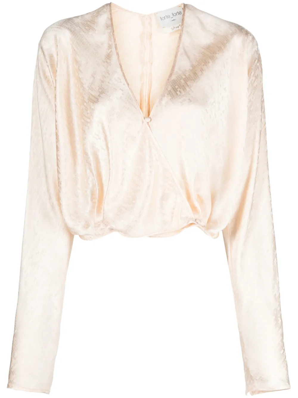 Укороченная атласная блузка Forte Forte, бежевый
Укороченная атласная блузка Forte Forte, бежевый