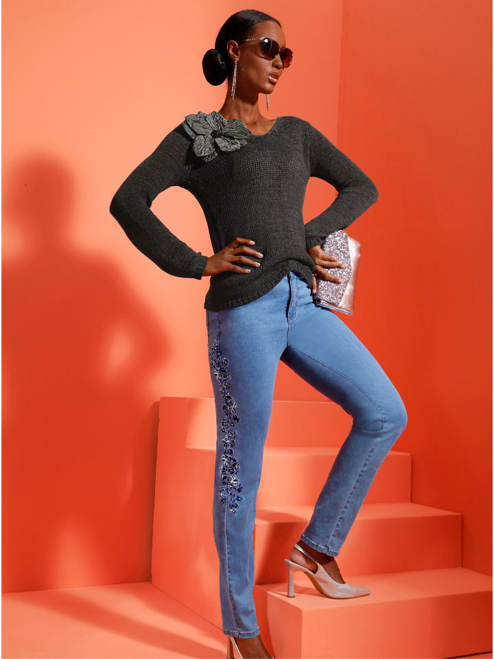 Ажурный свитер графитового цвета creation L
Ажурный свитер графитового цвета creation L