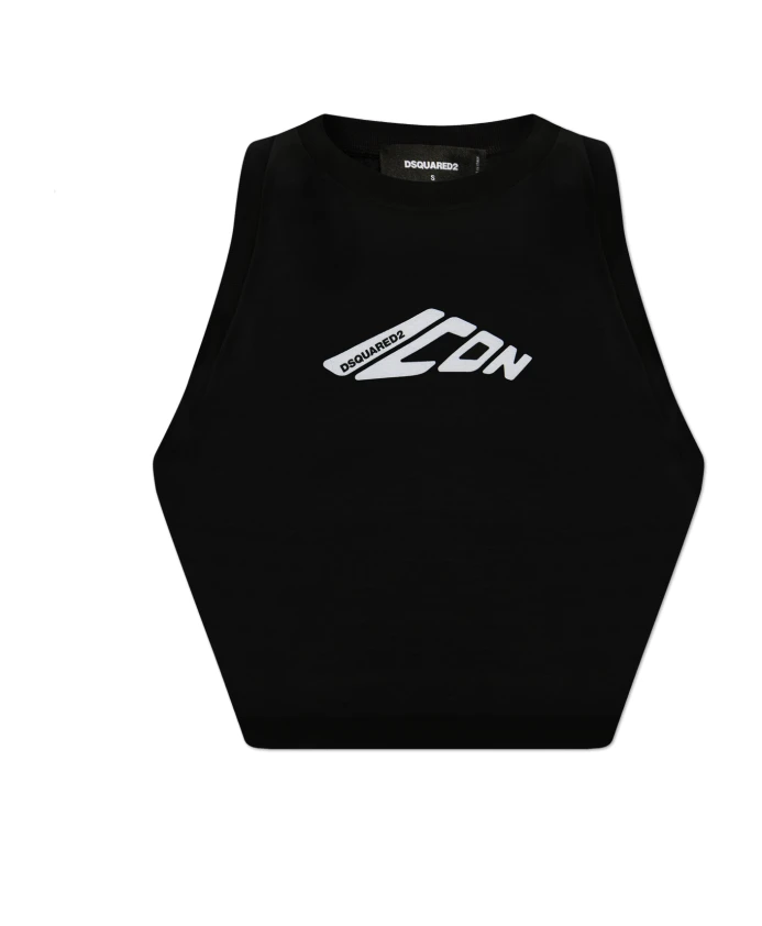 Укороченный топ без рукавов Dsquared2, черный
Укороченный топ без рукавов Dsquared2, черный