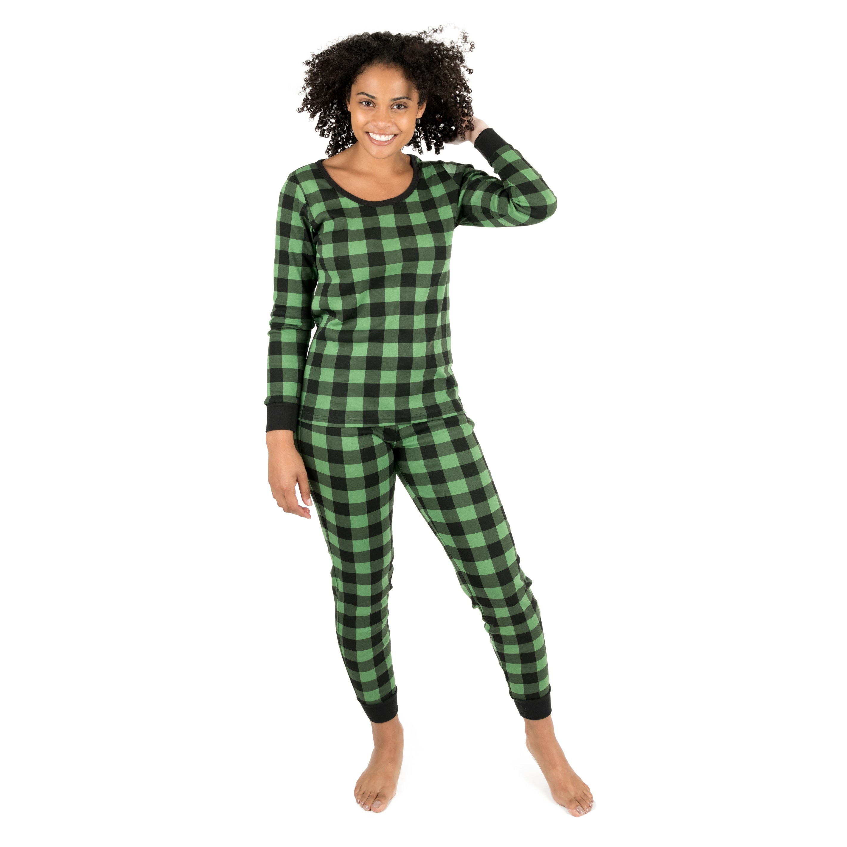 Рождественская женская пижама из двух частей из хлопка в клетку Leveret, цвет plaid black & green
Рождественская женская пижама из двух частей из хлопка в клетку Leveret, цвет plaid black & green