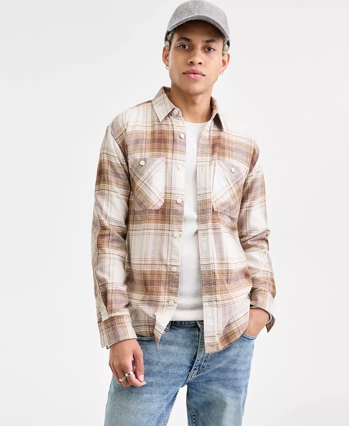 Мужская фланелевая рубашка Curry с длинным рукавом в клетку из хлопка Sun + Stone, загар/бежевый
Мужская фланелевая рубашка Curry с длинным рукавом в клетку из хлопка Sun + Stone, загар/бежевый