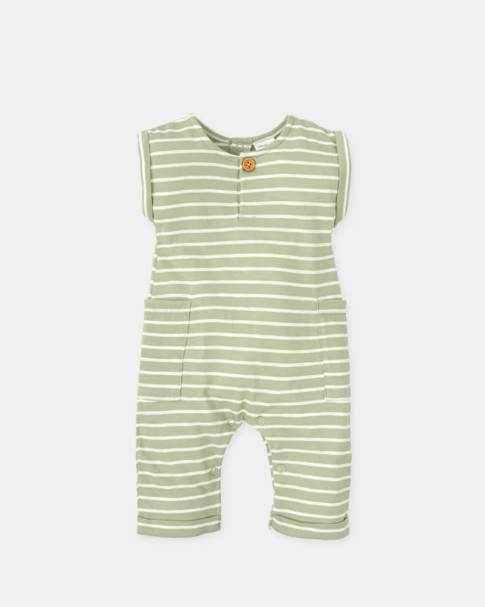 Длинный зеленый полосатый комбинезон для мальчика без ножек Tutto Piccolo
Длинный зеленый полосатый комбинезон для мальчика без ножек Tutto Piccolo