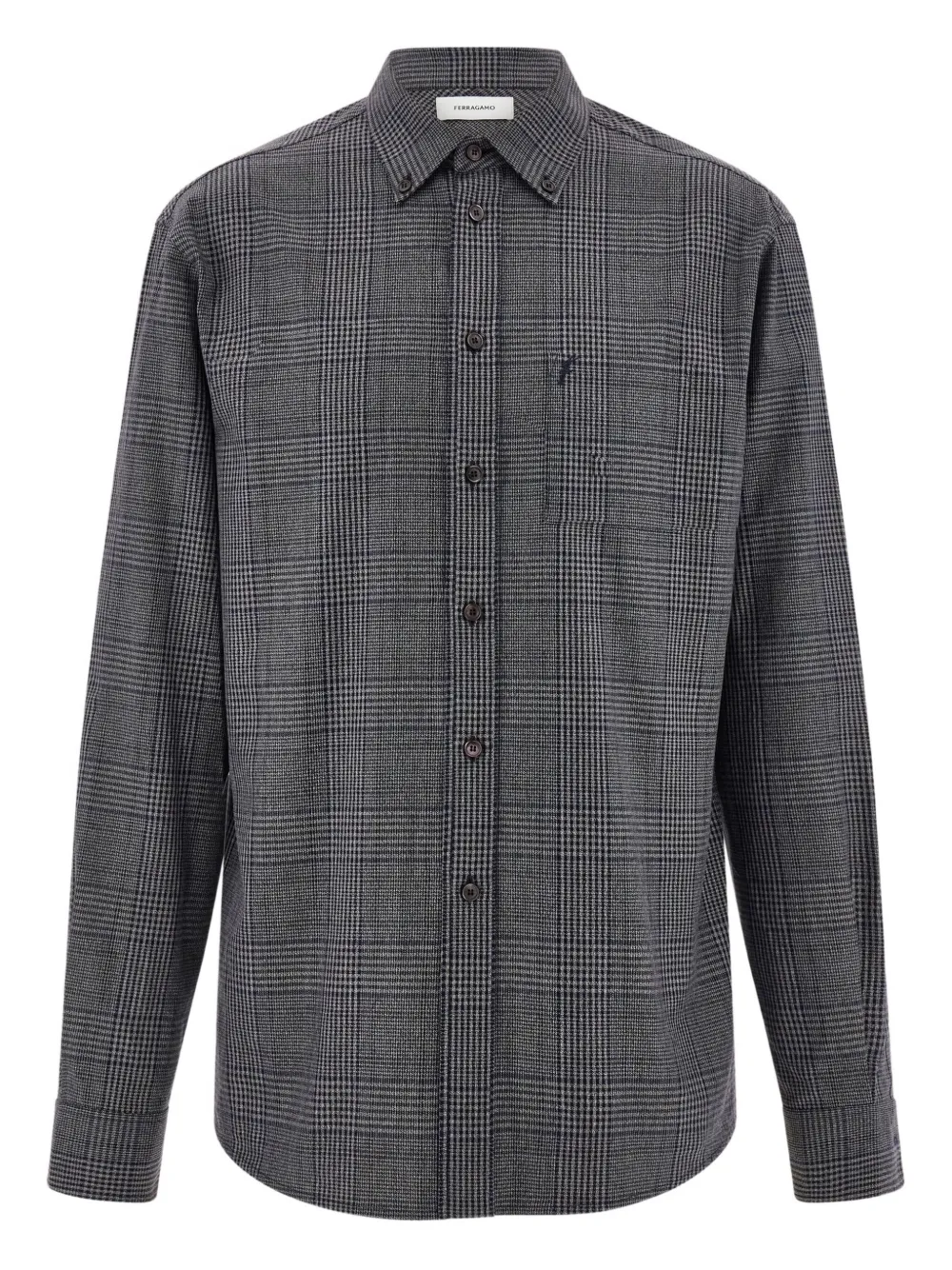 Клетчатая рубашка с вышивкой Ferragamo, черный
Клетчатая рубашка с вышивкой Ferragamo, черный