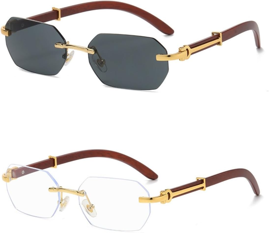 Солнцезащитные очки, винтажные прямоугольные солнцезащитные очки, нестандартная маленькая квадратная деревянная оправа, золотистые многоугольные, с защитой от УФ-излучения UV400, без оправы UQKY, Black/White
Солнцезащитные очки, винтажные прямоугольные солнцезащитные очки, нестандартная маленькая квадратная деревянная оправа, золотистые многоугольные, с защитой от УФ-излучения UV400, без оправы UQKY, Black/White