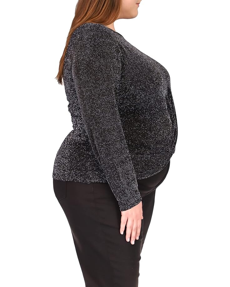 Топ Michael Kors Plus Size Twist Hem Long Sleeve Top, черный/серебряный
Топ Michael Kors Plus Size Twist Hem Long Sleeve Top, черный/серебряный