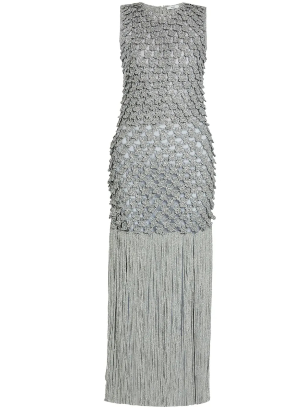 ERDEM трикотажное платье с бахромой, серебряный 
ERDEM трикотажное платье с бахромой, серебряный