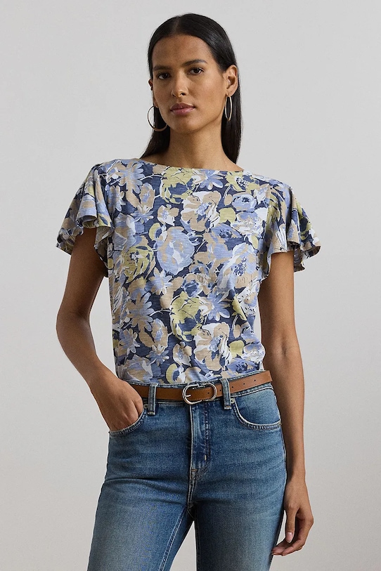 Хлопковая футболка Lauren Ralph Lauren, синий
Хлопковая футболка Lauren Ralph Lauren, синий