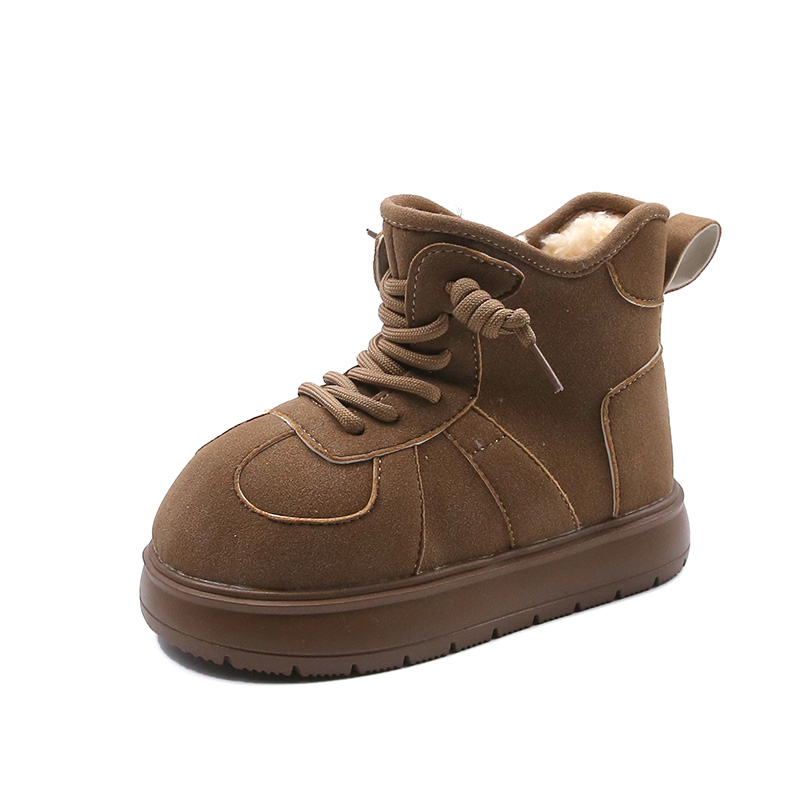 Нескользящие и износостойкие теплые высокие детские ботинки Wooden Rabbit, хаки 
Нескользящие и износостойкие теплые высокие детские ботинки Wooden Rabbit, хаки