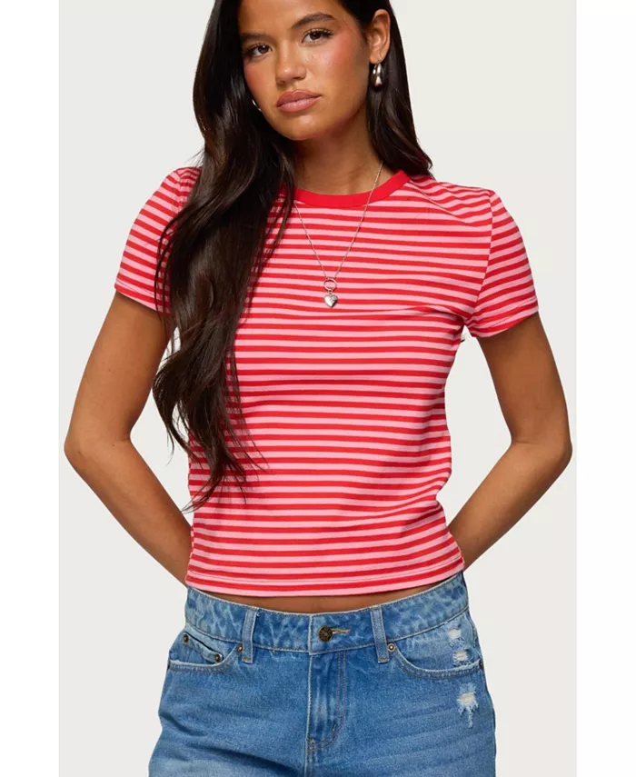 Женская полосатая футболка с изображением Несси Edikted, красный
Женская полосатая футболка с изображением Несси Edikted, красный