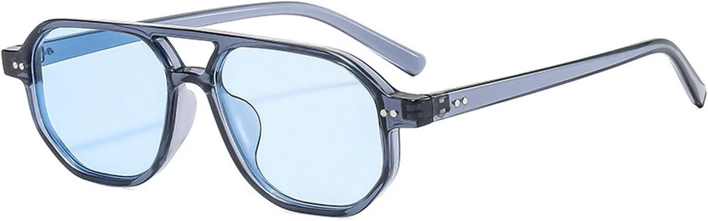 Laureles Винтажные мужские солнцезащитные очки для вождения с двойной перемычкой, многоугольные, квадратные, модные женские солнцезащитные очки-пилот с заклепками, C6
Laureles Винтажные мужские солнцезащитные очки для вождения с двойной перемычкой, многоугольные, квадратные, модные женские солнцезащитные очки-пилот с заклепками, C6