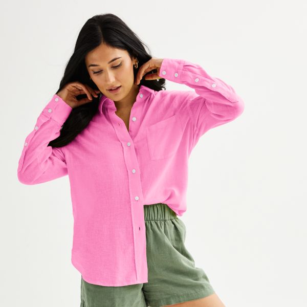 Миниатюрная льняная рубашка бойфренда Sonoma Goods For Life, цвет pink sandal
Миниатюрная льняная рубашка бойфренда Sonoma Goods For Life, цвет pink sandal