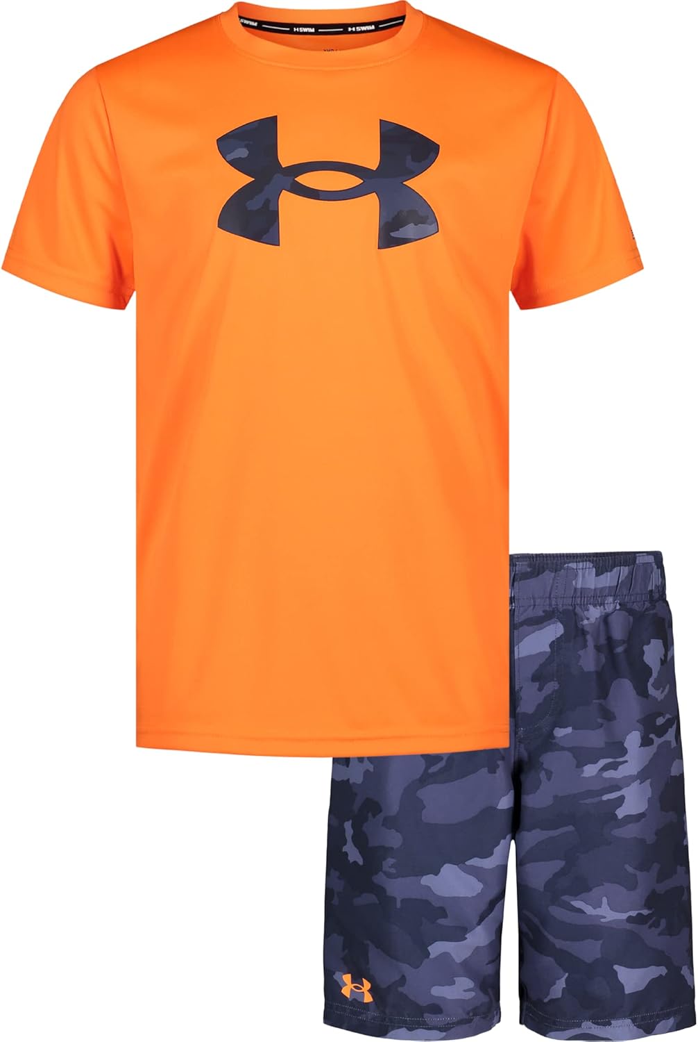 Комплект для плавания и волейбола для мальчиков Under Armour, рубашка с коротким рукавом и шорты в комплекте, легкий и дышащий, Blaze Orange Camo Sp22
Комплект для плавания и волейбола для мальчиков Under Armour, рубашка с коротким рукавом и шорты в комплекте, легкий и дышащий, Blaze Orange Camo Sp22