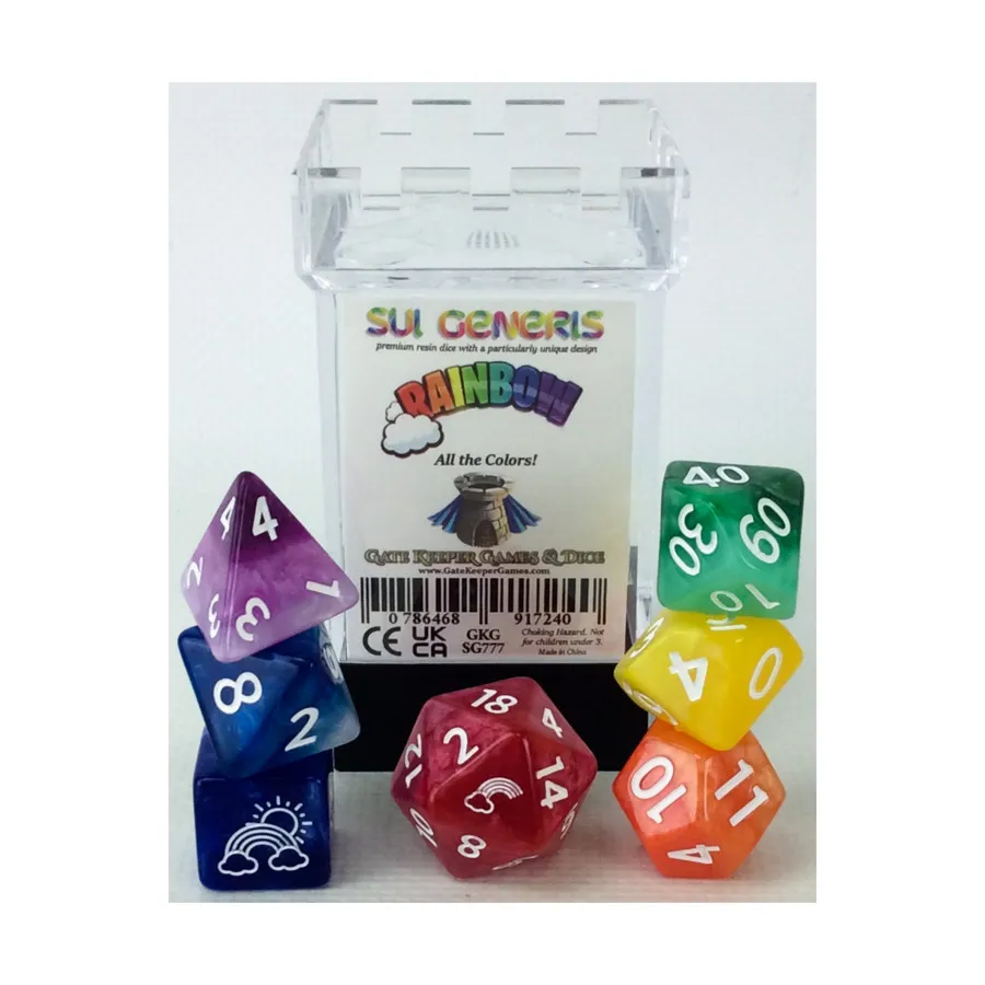 Комплект Sui Generis Poly Set Rainbow с белым (7), Miscellaneous Dice & Accessories (Gate Keeper Games) 
Комплект Sui Generis Poly Set Rainbow с белым (7), Miscellaneous Dice & Accessories (Gate Keeper Games)