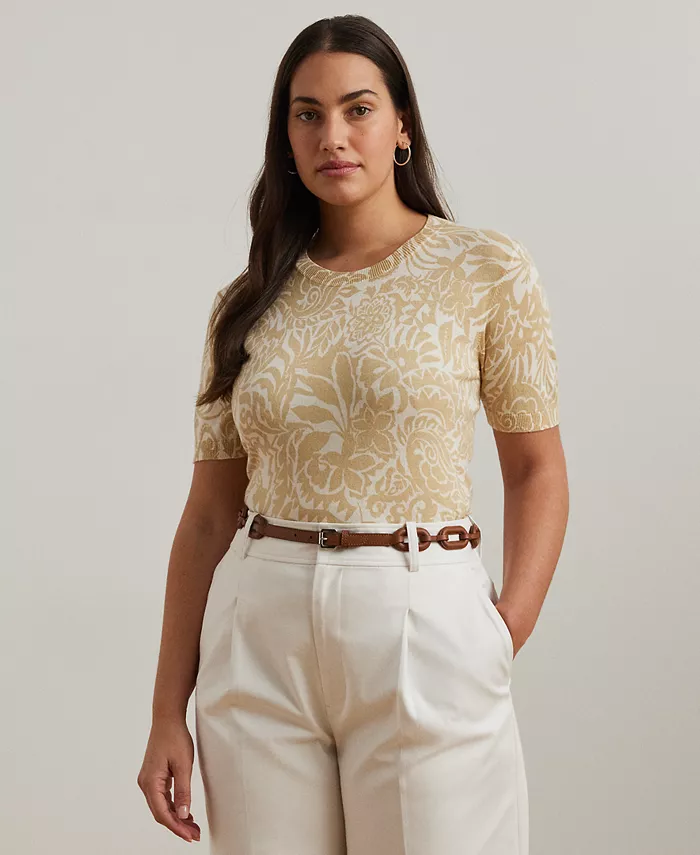 Свитер с короткими рукавами из хлопковой смеси с цветочным принтом больших размеров Lauren Ralph Lauren, мультиколор
Свитер с короткими рукавами из хлопковой смеси с цветочным принтом больших размеров Lauren Ralph Lauren, мультиколор