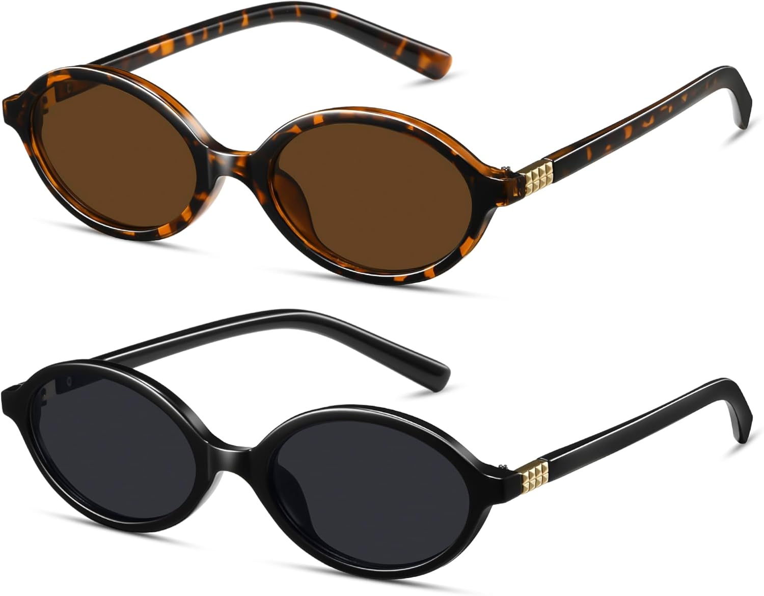 Женские солнцезащитные очки, комплект из 2 штук, ретро-очки овальной формы, маленькая оправа, винтажный стиль 90-х и Y2K, защита UV400, CL1628 Colrea, Black Frame/Black Lenses+tortoise Frame/Brown Lenses
Женские солнцезащитные очки, комплект из 2 штук, ретро-очки овальной формы, маленькая оправа, винтажный стиль 90-х и Y2K, защита UV400, CL1628 Colrea, Black Frame/Black Lenses+tortoise Frame/Brown Lenses