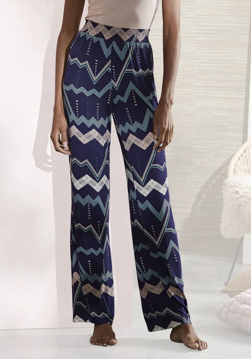 Пижамные брюки LASCANA с графичным зигзагообразным узором, синий
Пижамные брюки LASCANA с графичным зигзагообразным узором, синий