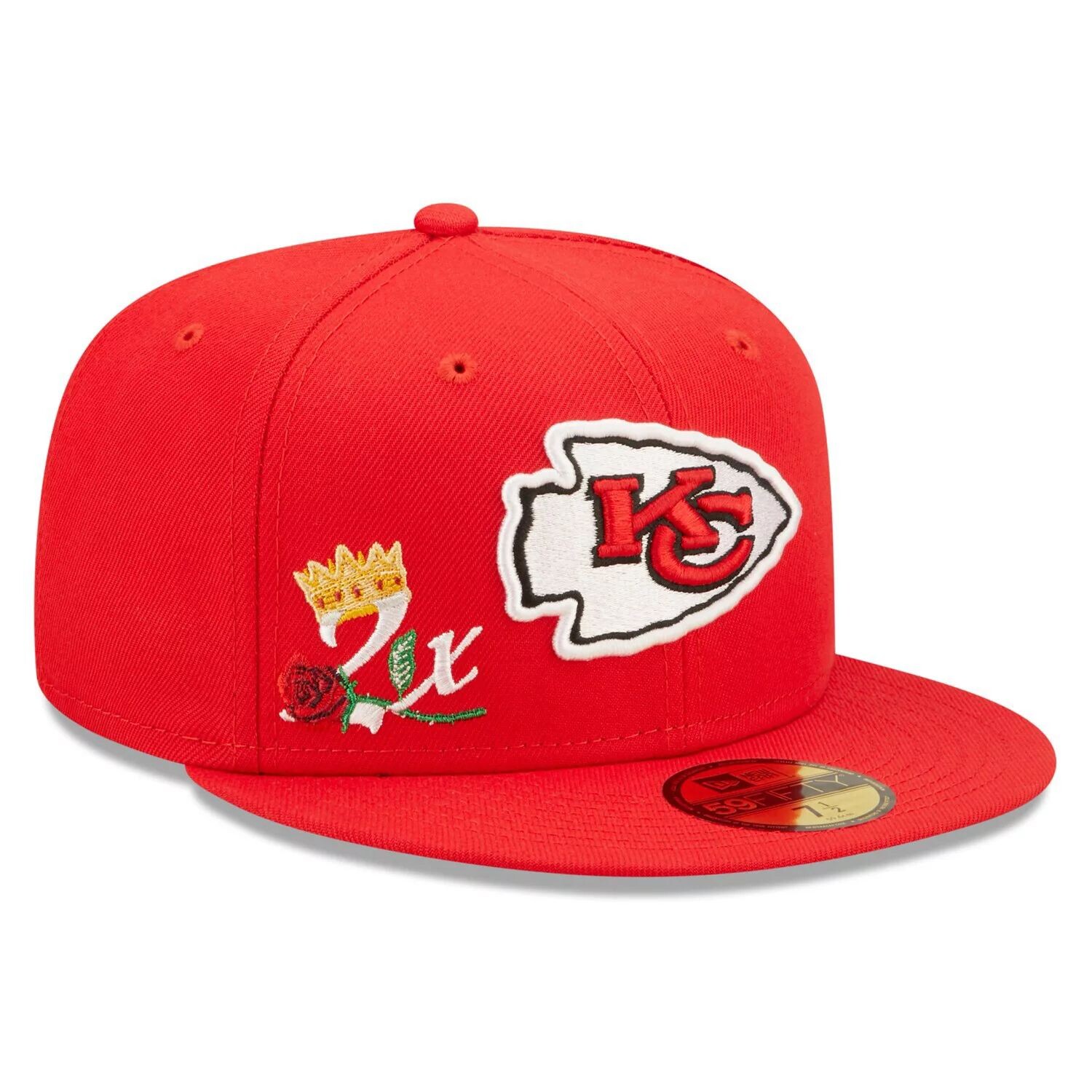 Мужская облегающая шляпа New Era Red Kansas City Chiefs Crown 2x Super Bowl Champions 59FIFTY
Мужская облегающая шляпа New Era Red Kansas City Chiefs Crown 2x Super Bowl Champions 59FIFTY