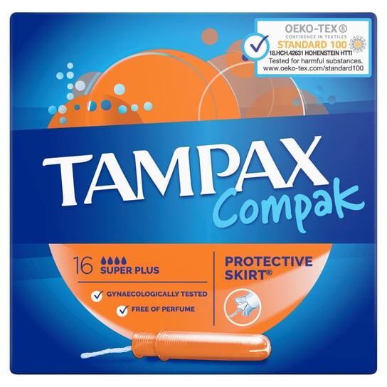 Тампоны с аппликатором, 16 шт. Tampax, Compak Super Plus
Тампоны с аппликатором, 16 шт. Tampax, Compak Super Plus