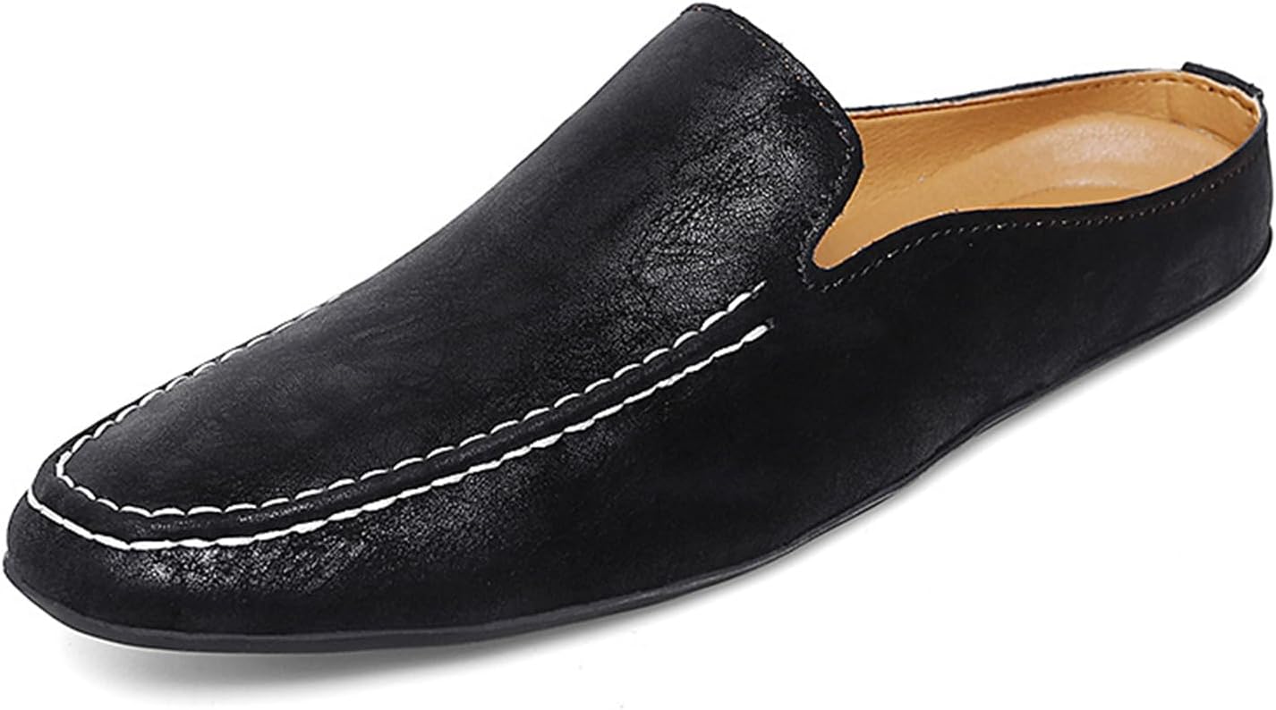 Мужские ручные сабо-мюли ENJGU, классический круглый носок, без пятки, на липучке, противоскользящие кожаные тапочки, дышащие, удобные, мягкие повседневные лоферы, черный
Мужские ручные сабо-мюли ENJGU, классический круглый носок, без пятки, на липучке, противоскользящие кожаные тапочки, дышащие, удобные, мягкие повседневные лоферы, черный