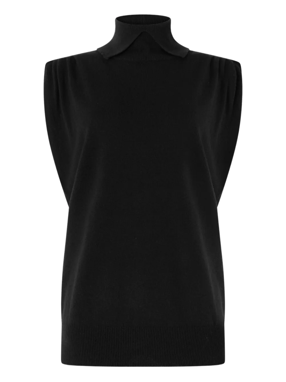 Трикотажный топ с высоким воротником Genny, черный 
Трикотажный топ с высоким воротником Genny, черный