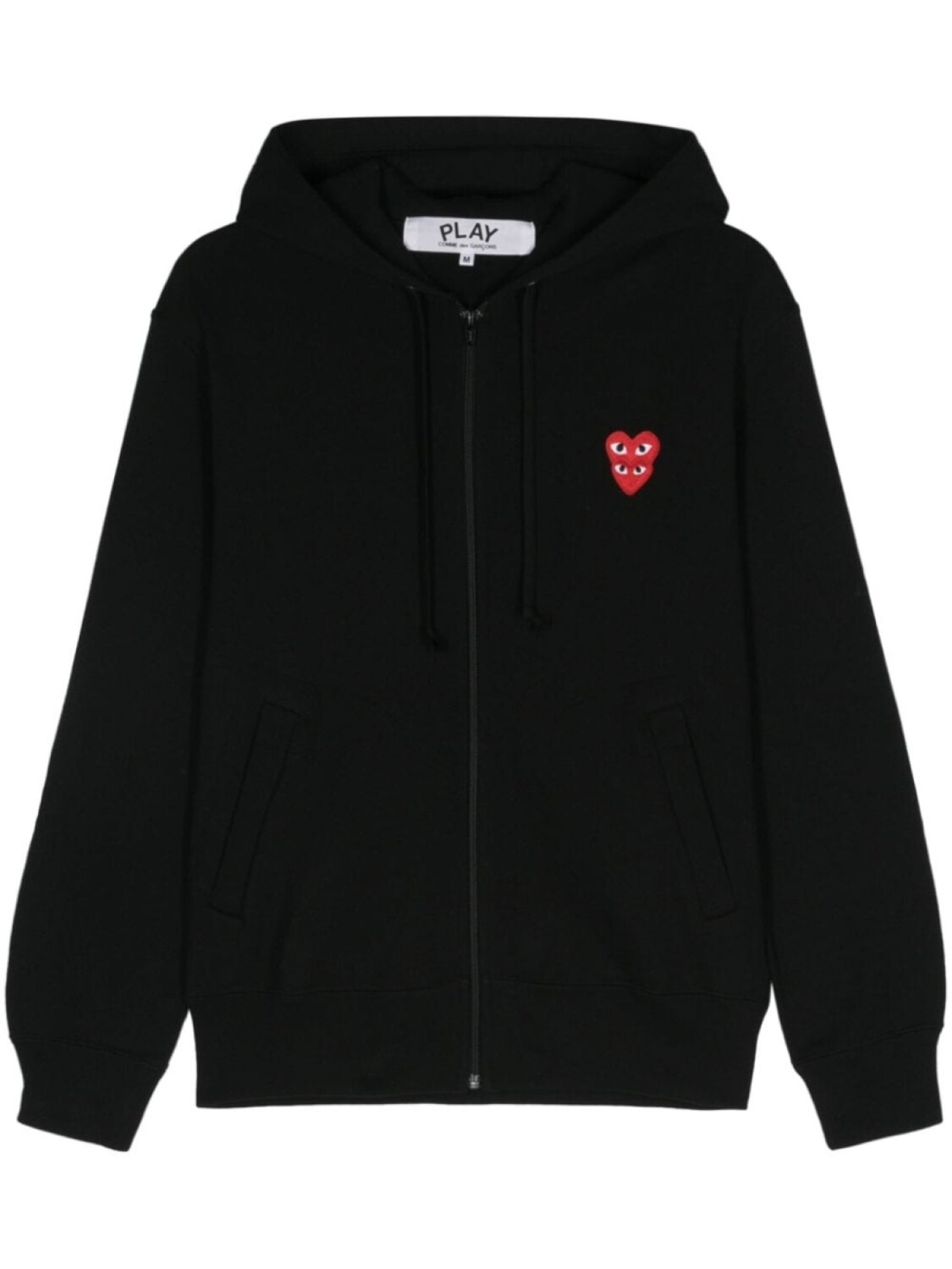 Comme Des Garçons Play худи на молнии с нашивкой, черный 
Comme Des Garçons Play худи на молнии с нашивкой, черный