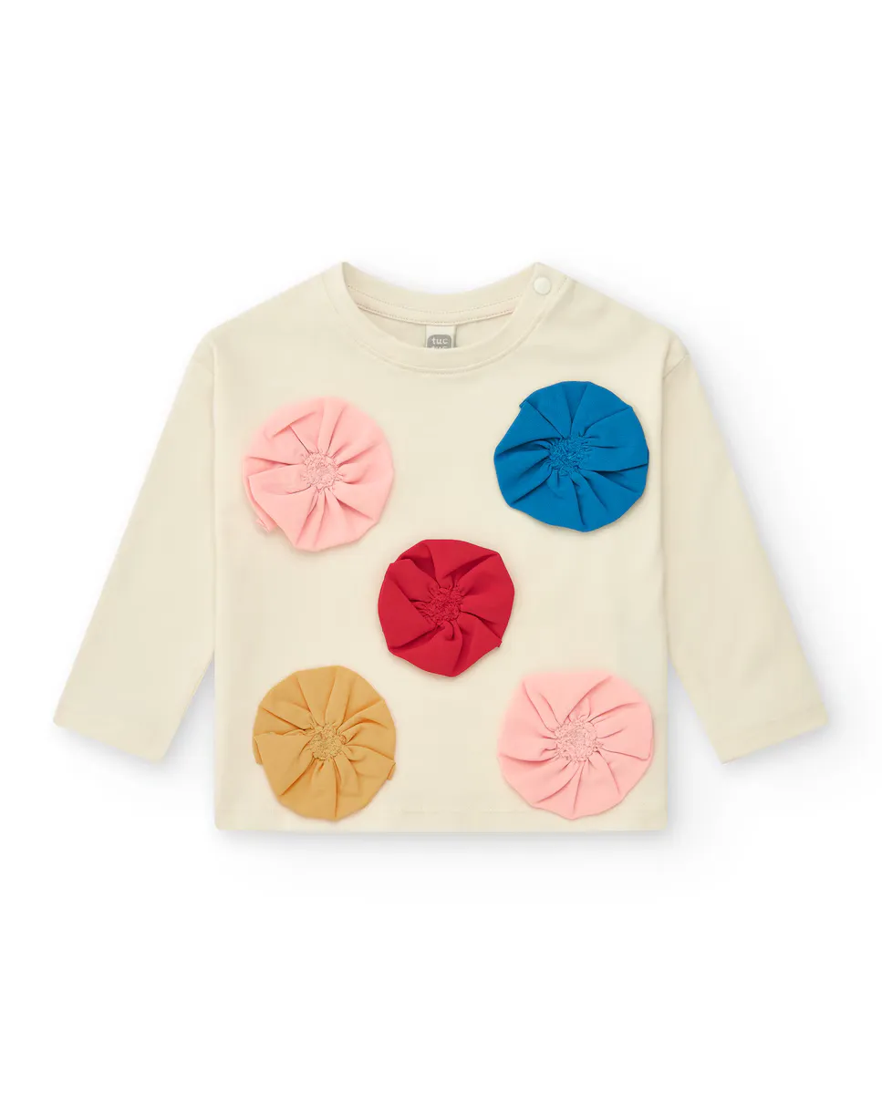 Футболка для девочки с длинными рукавами и аппликациями в виде цветов Tuc tuc, цвет Crema
Футболка для девочки с длинными рукавами и аппликациями в виде цветов Tuc tuc, цвет Crema
