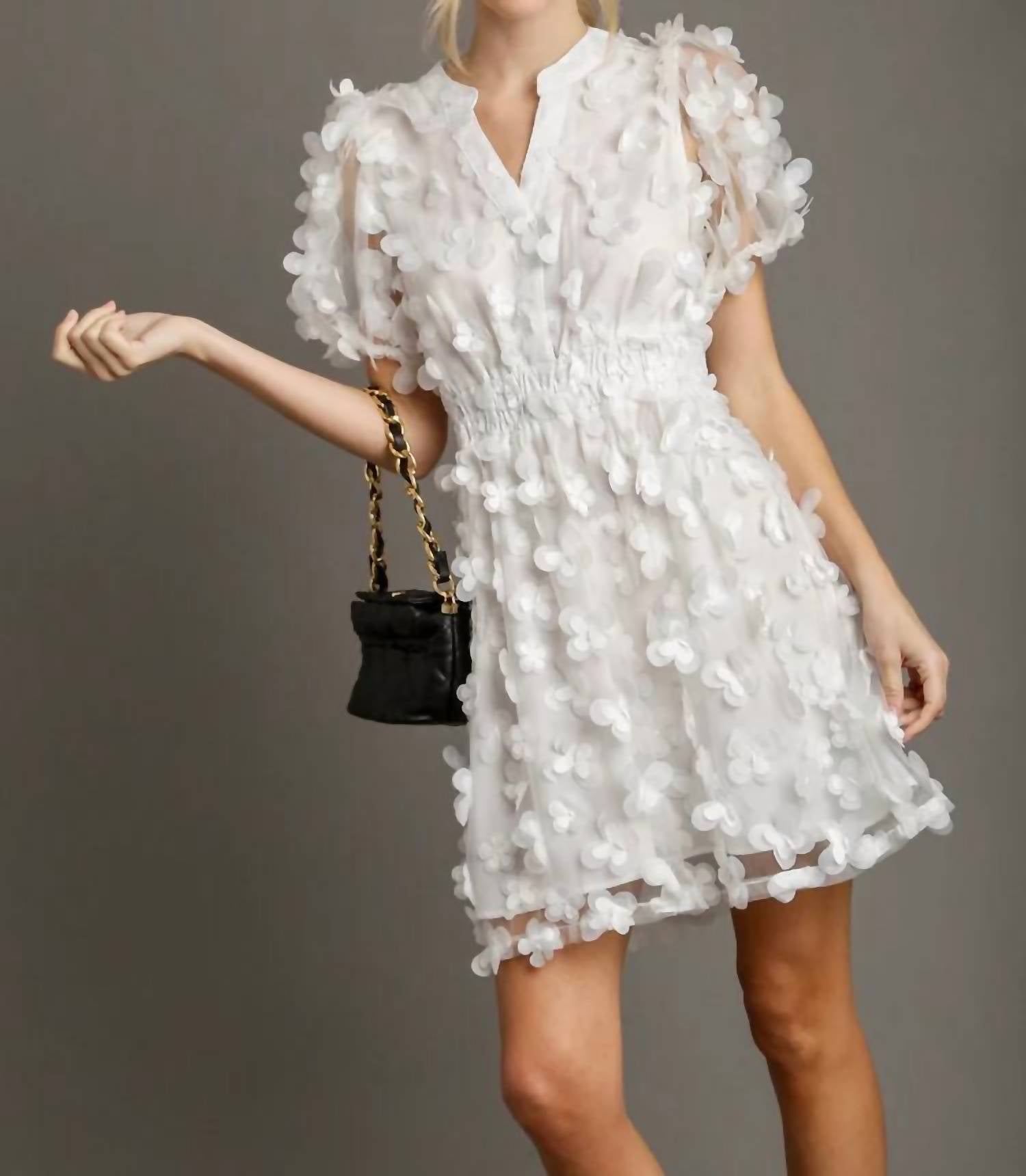 Платье-бабочка из органзы в белом цвете Umgee 
Платье-бабочка из органзы в белом цвете Umgee